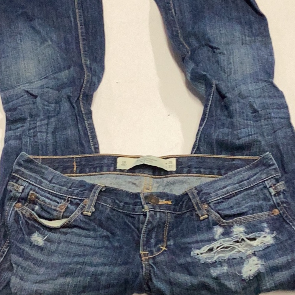 Abercrombie & Fitch Dark Wash Distressed Emma Jeans - Picture 6 of 10